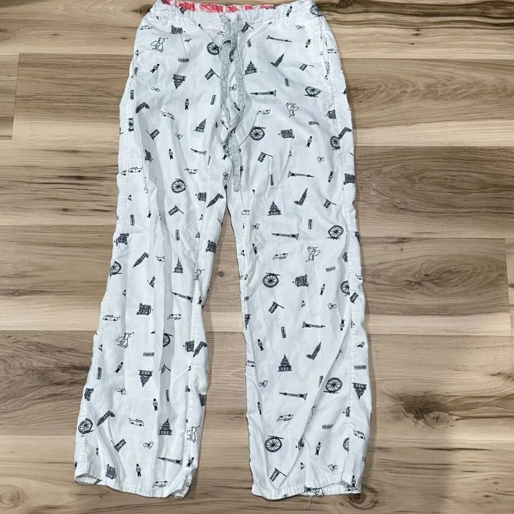 Boden Around The World White Black Pajama Pants Women’s 2